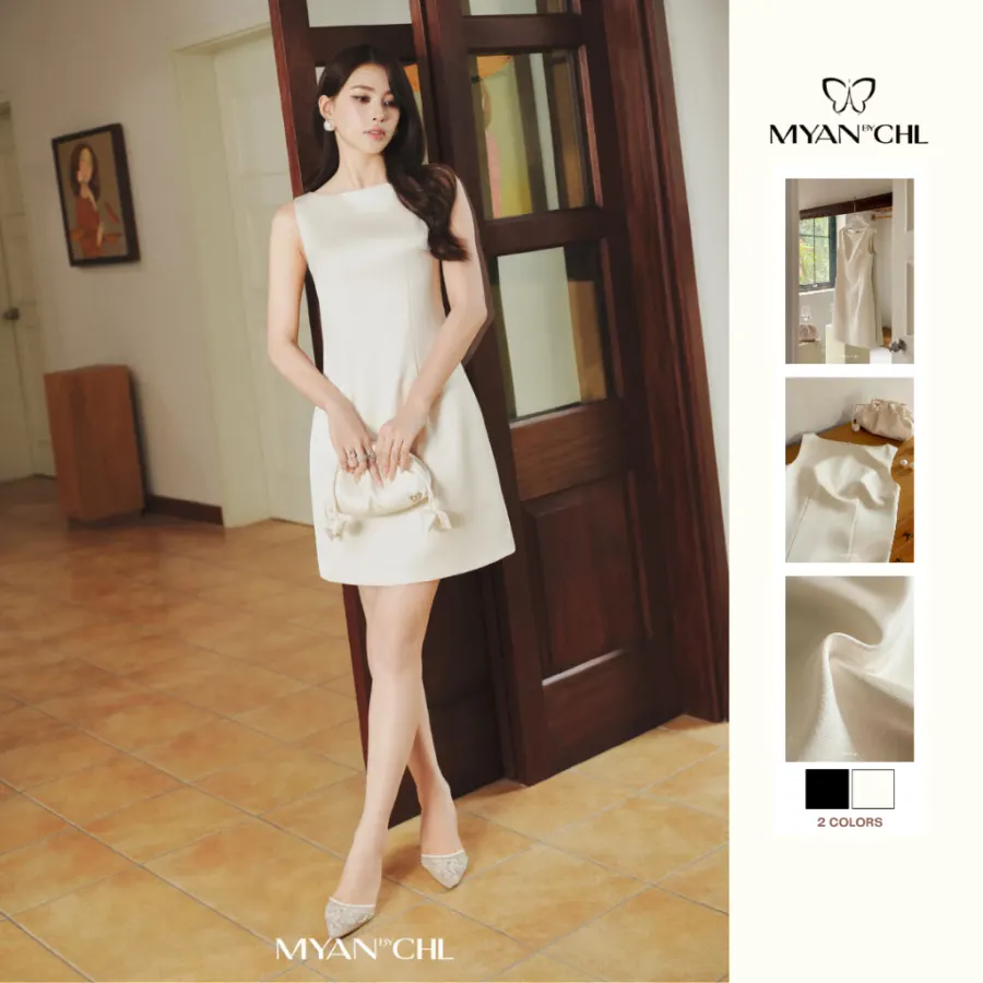 Short A-Line Sleeveless Dress in Black