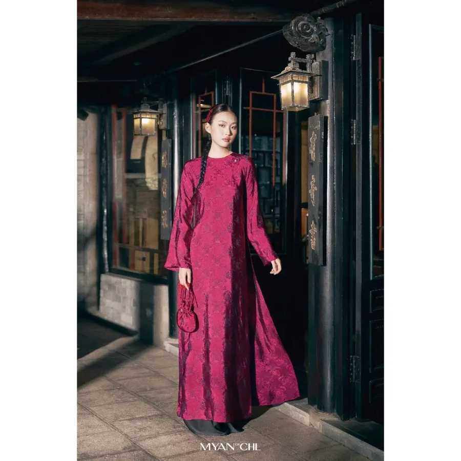 Wine Silk Heritage Dress in Pink