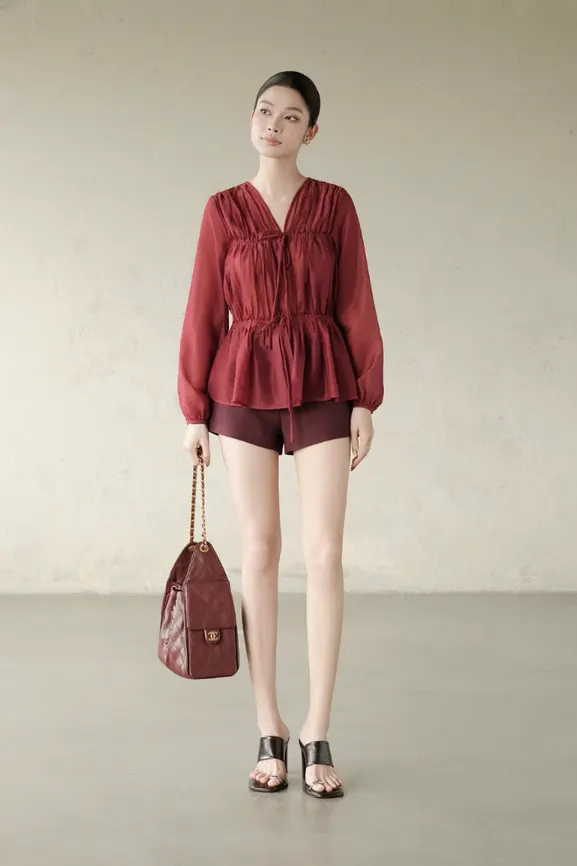 Yulia Blouse · RR25AK87 in Red — original RUBIES photograph