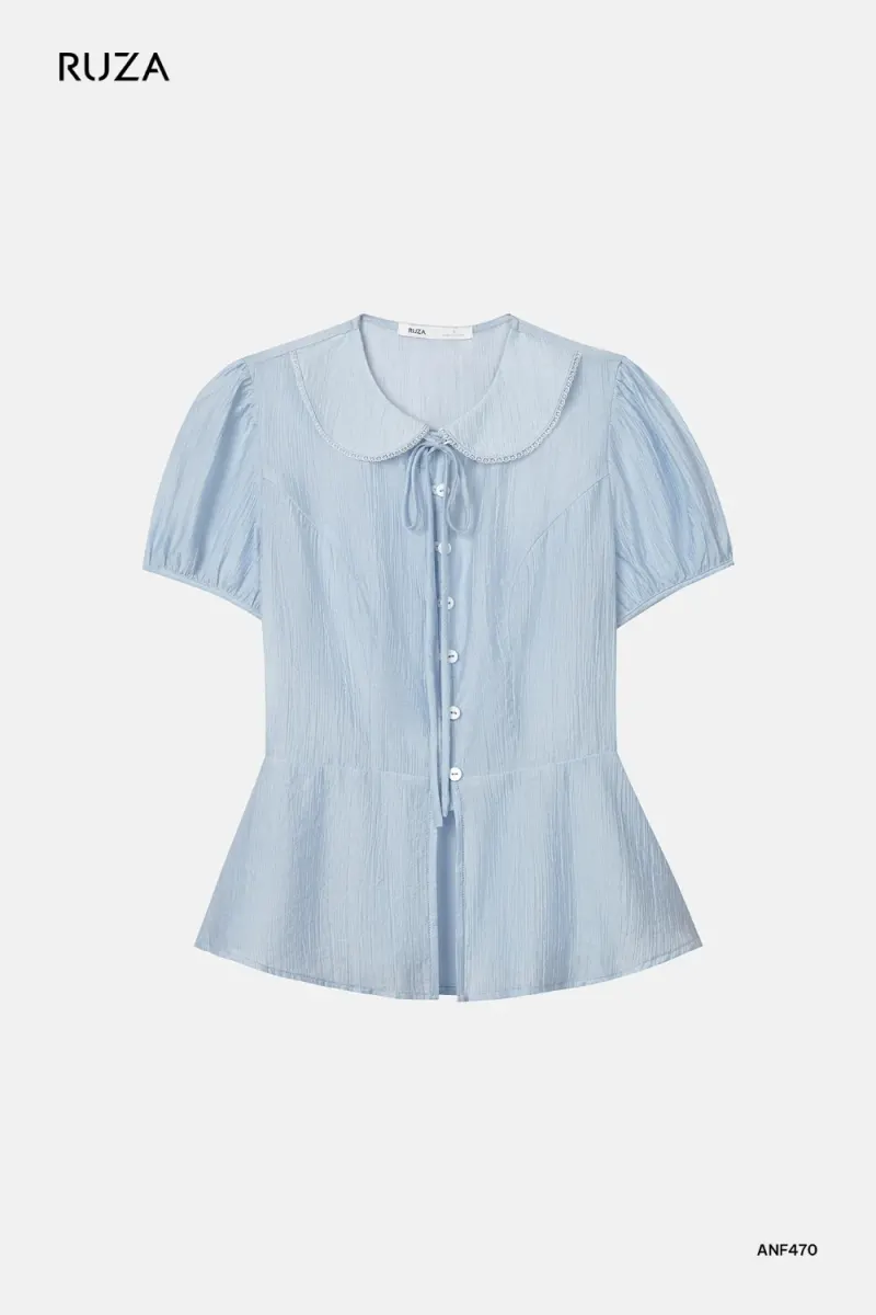 Basic Short Sleeve Shirt · ANF470 in Blue