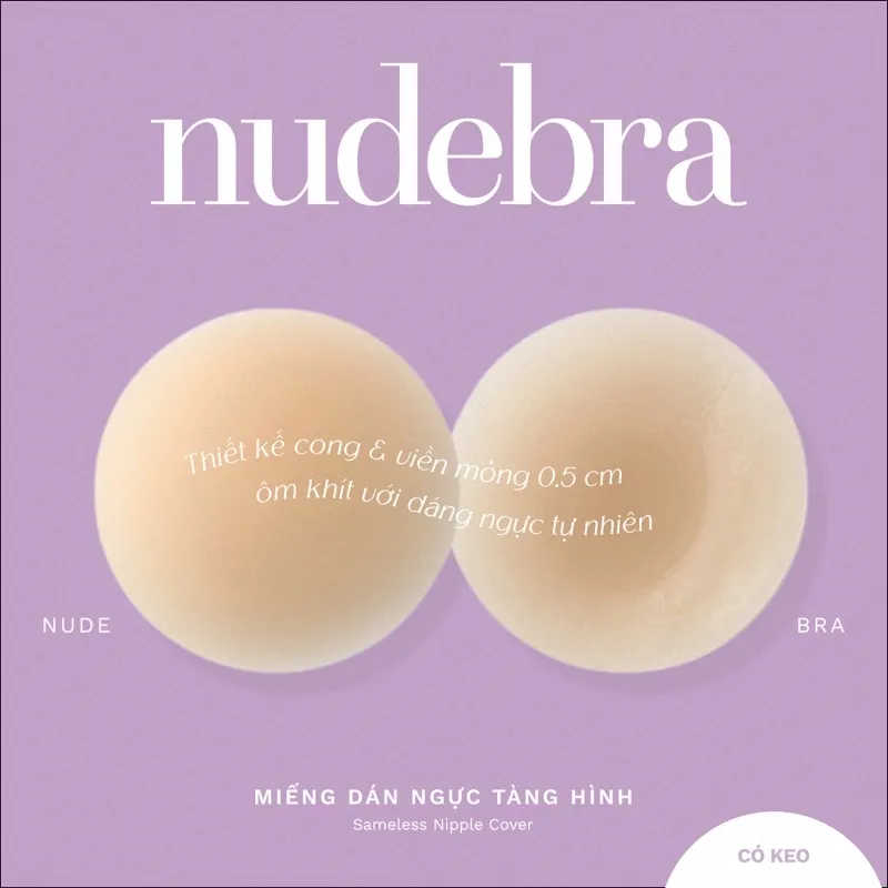 X Nudebra Premium Silicone Breast Pads, Type 1 Silicone Bra Nipple Stickers Pk001, Reusable — original MIARITTA photograph 1