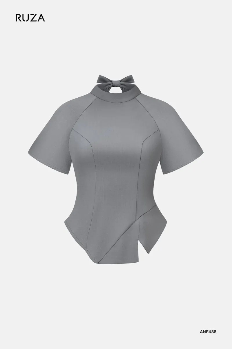 Basic Short Sleeve Shirt · ANF488 in Grey