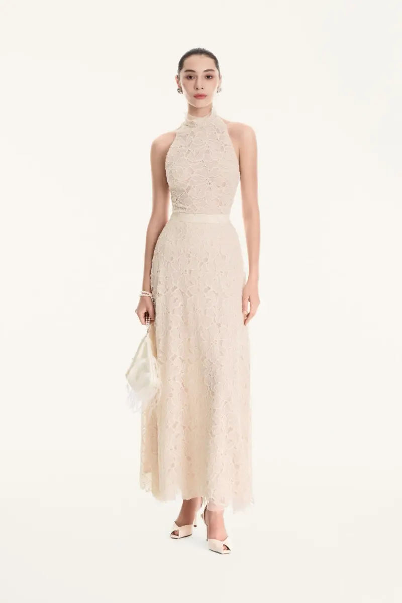 Elara Midi Skirt in Cream