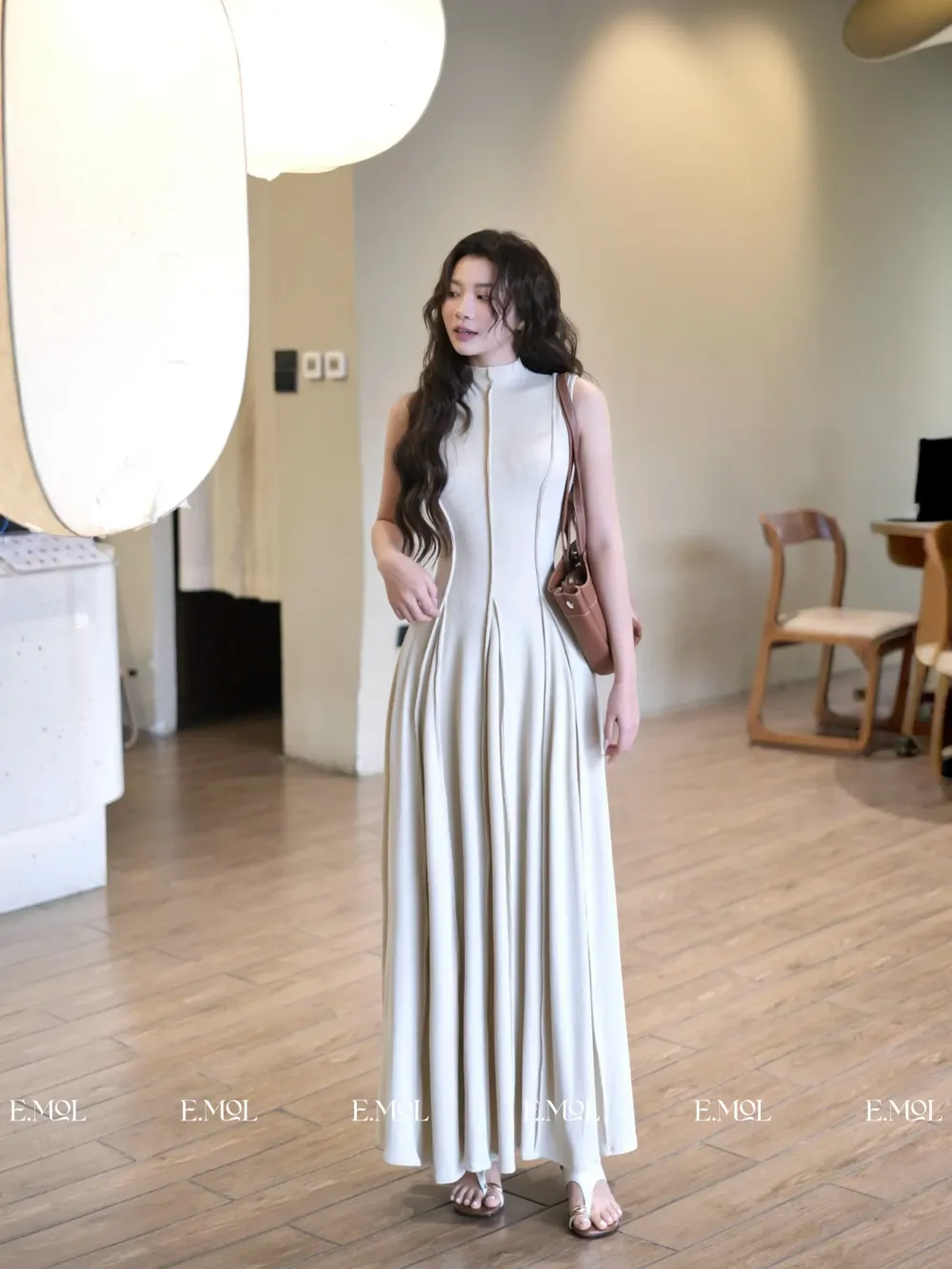 Long Ribbed Sleeveless Bodycon Dress — original E.MOL photograph 1