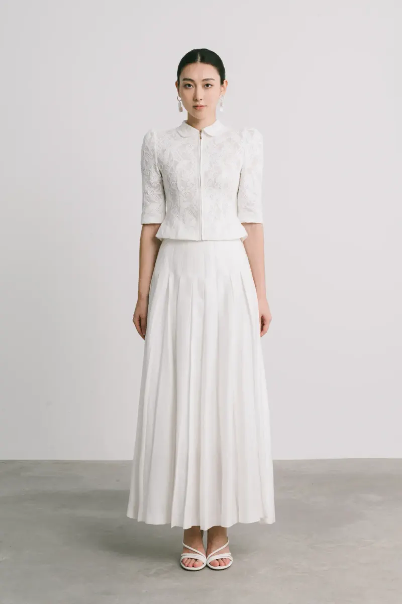 Era Mid Length Pleated Skirt — original WHITE ANT photograph 1