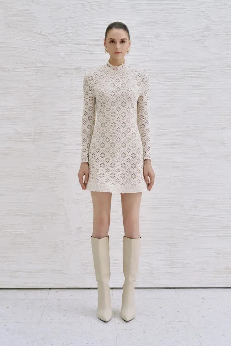 Braha Midi Dress in Beige — original WHITE ANT photograph