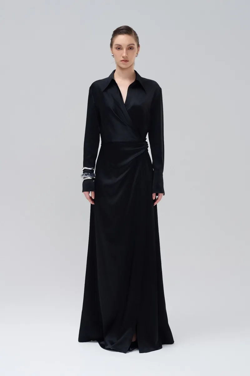 Caryin Couture Long Dress in Black — original WHITE ANT photograph