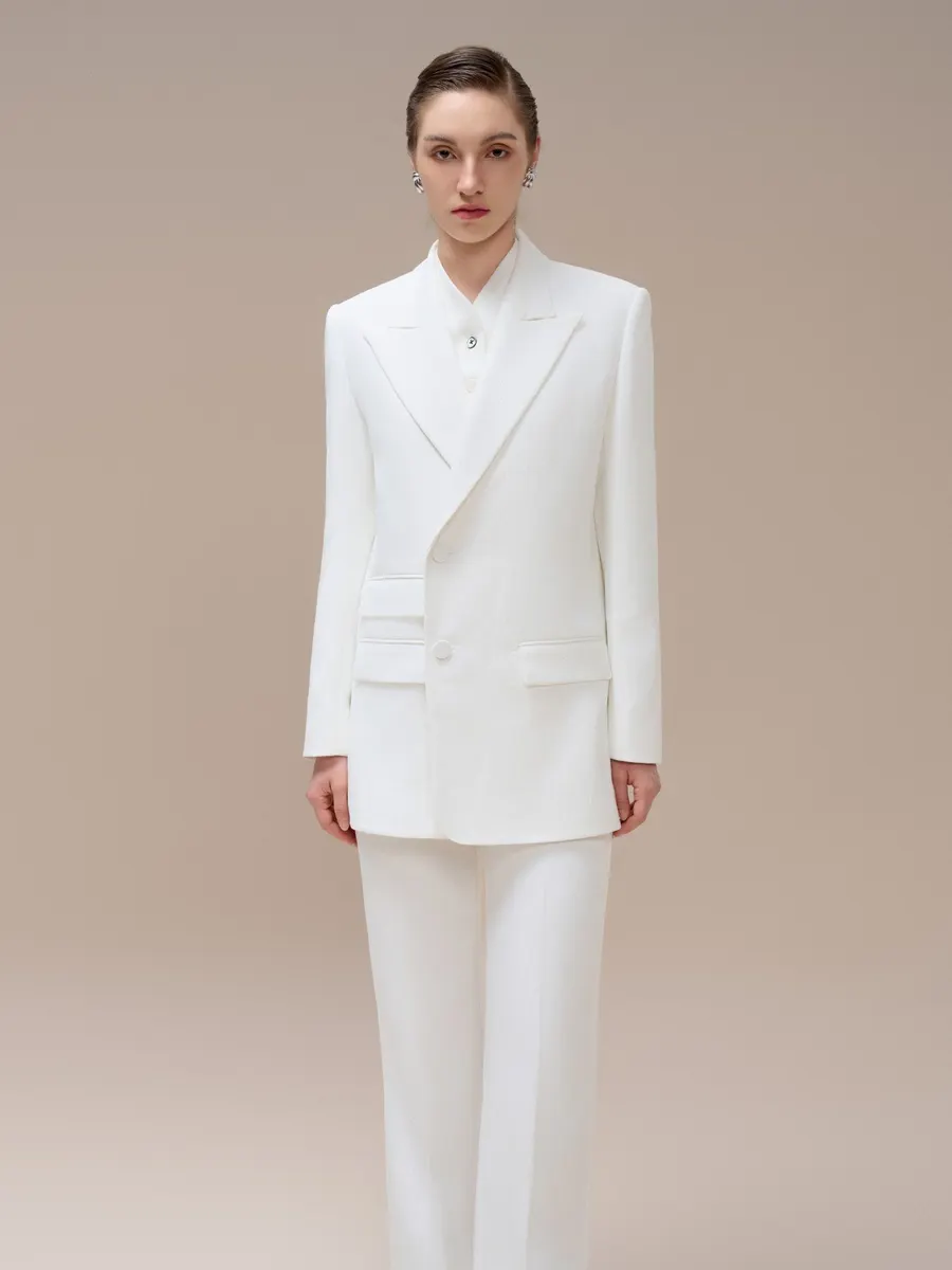 Tegan Flared Pants White Wood Grain in White — original WHITE ANT photograph