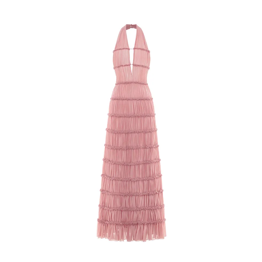Backless Stretch Mesh Maxi Dress — original MOLLYNISTA photograph 1