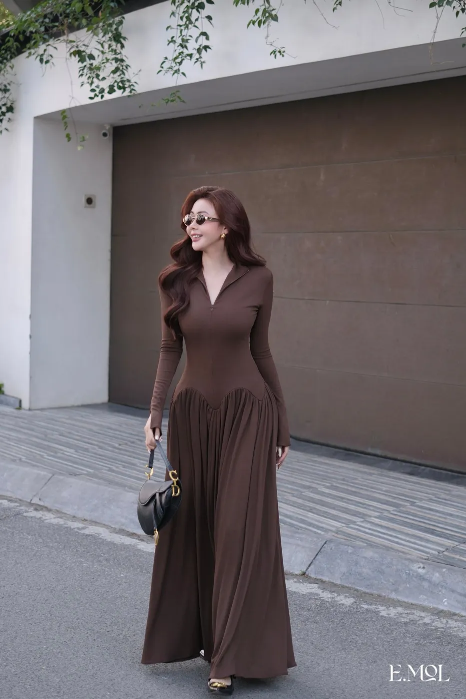 Long Dress with High Neck and Front Zip — original E.MOL photograph 1