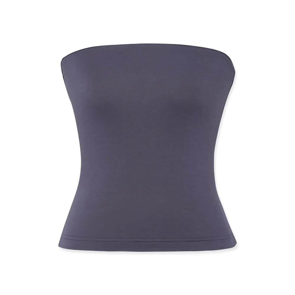 Linda Tube Top A2124 Soft T-Shirt with Basic Elastic Trim T-Shirt Tube Top Solid Strapless Shirt — original MIARITTA photograph 7