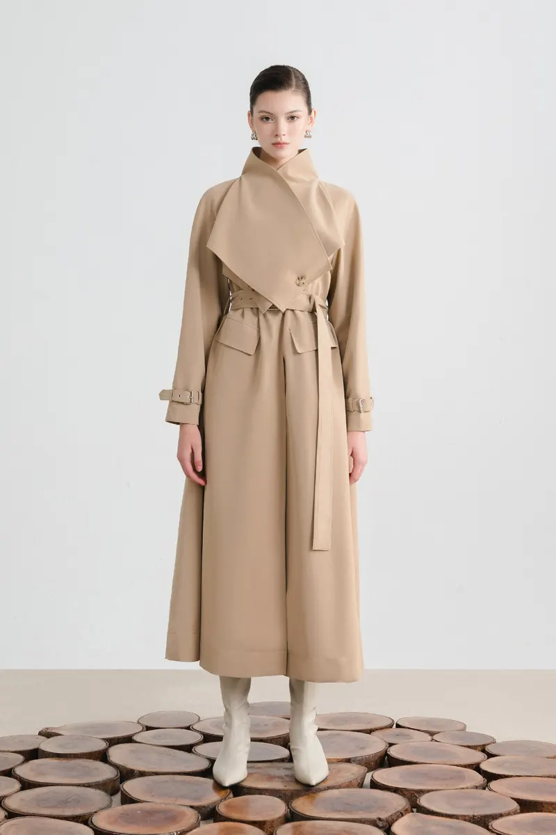 Lya Belted Trench Coat in Brown — original WHITE ANT photograph