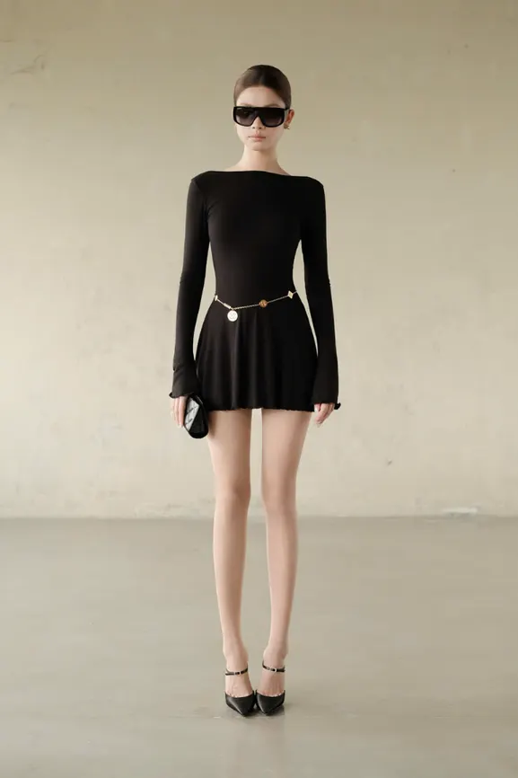 Mocha Short Dress · RR26DN13 in Black — original RUBIES photograph